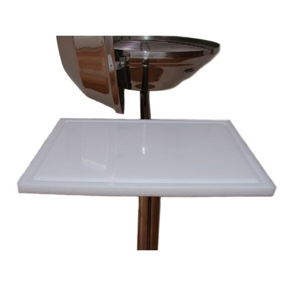 Suporte INOX em L Base Fixa p/ Deck c/ Tábua em Nylon p/ Churrasqueira de Embarcações