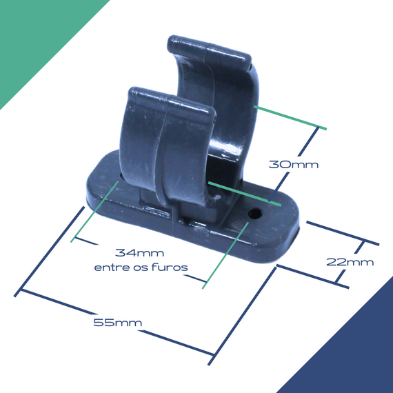 Suporte Porta Remos Baixo p/ Caiaques e Barcos - Plástico Cinza