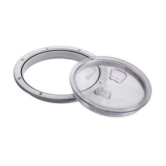 Tampa de Inspeção em ABS - Furo 4 polegadas Cor: Transparente/Branca