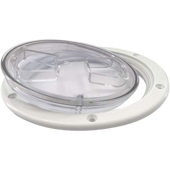 Tampa de Inspeção em ABS - Furo 4 polegadas Cor: Transparente/Branca