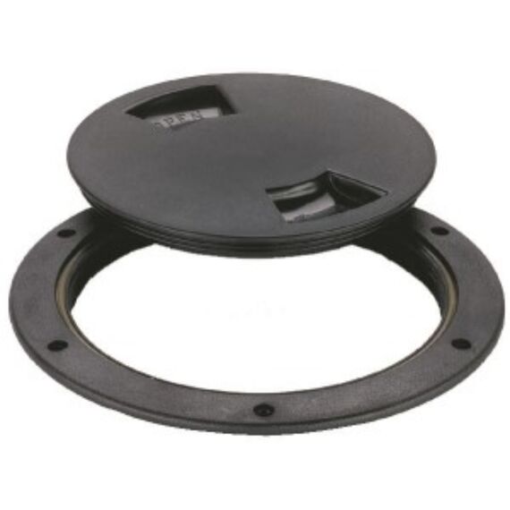 Tampa de Inspeção em ABS - Furo 6 polegadas Cor: Preta Texturizada