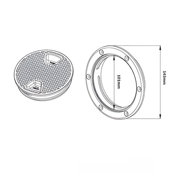 Tampa de Inspeção em ABS - Furo 6 polegadas Cor: Transparente/Branca