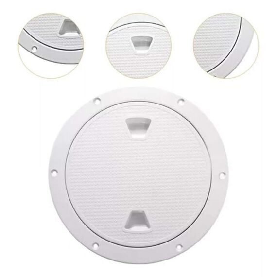 Tampa de Inspeção em ABS - Furo 8 polegadas Cor: Branca Texturizada Reforçada