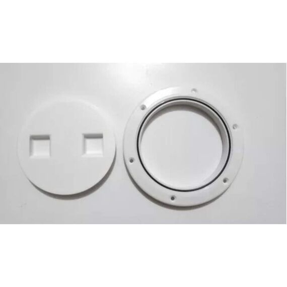 Tampa de Inspeção em PVC Lisa - Furo 4,5 pol Cor: Branca