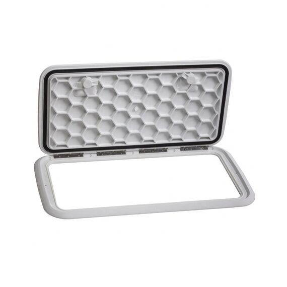 Tampa de Inspeção Jim Black Porta Fixa Em PVC Reforçado - 13x24 pol - Branca