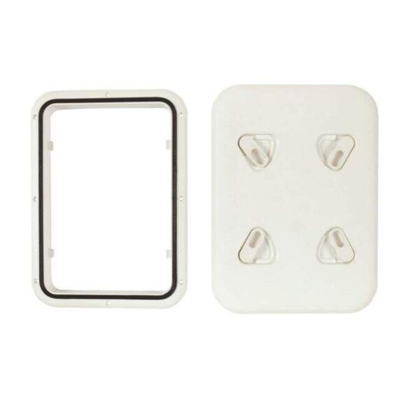 Tampa de Inspeção Jim Black Porta Removível Em PVC Reforçado - 11x19 pol - Branca