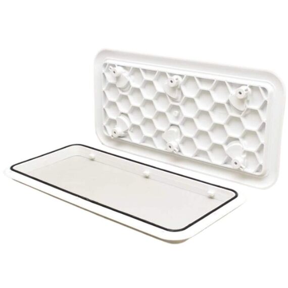 Tampa de Inspeção Jim Black Porta Removível Em PVC Reforçado - 11x23 pol - Branca