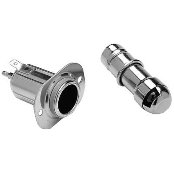 Tomada 12V + Luz de Carta de Navegação + Acendedor de Cigarro Em INOX