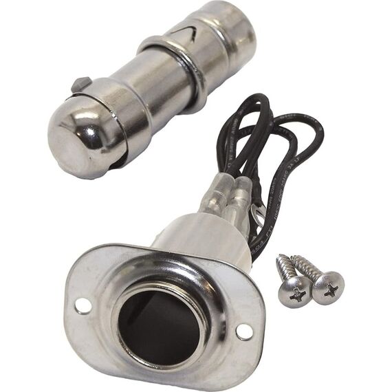 Tomada 12V + Luz de Carta de Navegação + Acendedor de Cigarro Em INOX