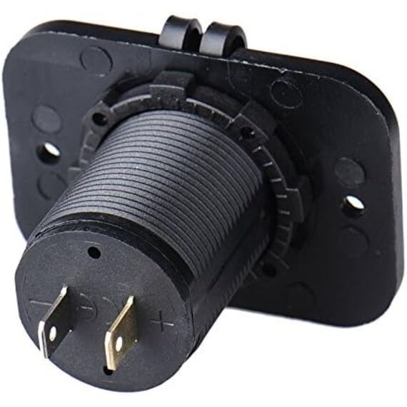 Tomada de Embutir USB Dupla 5V 3.4A c/ Moldura e Tampa Protetora - Redonda