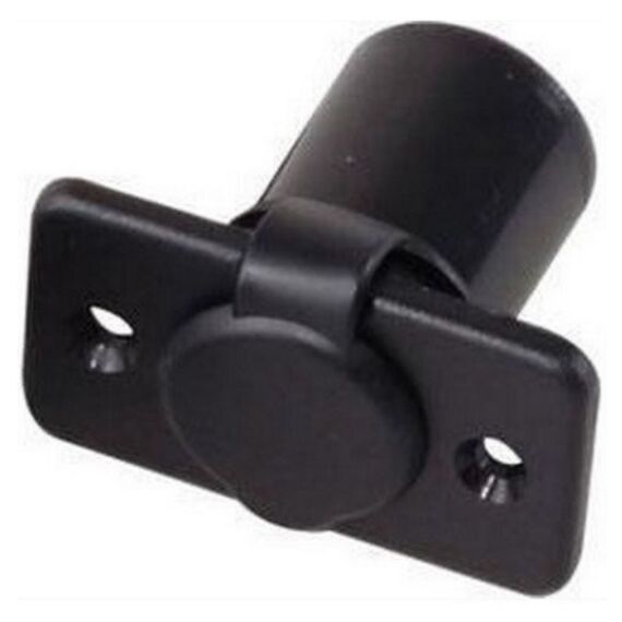 Tomada Femea 12V em Plástico ABS Preta c/ Tampa de Borracha - Seachoice
