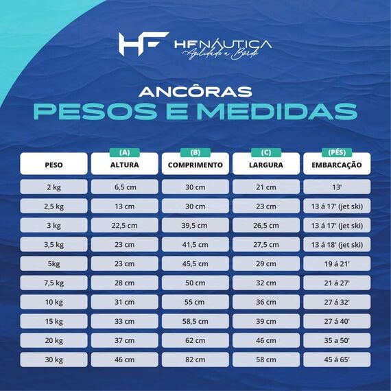 Âncora Galvanizada a Fogo Articulada - Modelo: Danforth - Tam: 3,0kg