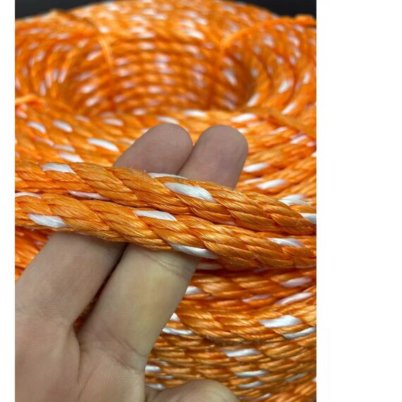 Cabo / Corda Torcido 3 Pernas PP/Polipropileno - LARANJA - 6 mm