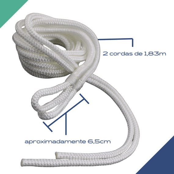 Cabo / Corda Trançado Nylon p/ Defensa - 6mm - 1,83 metros
