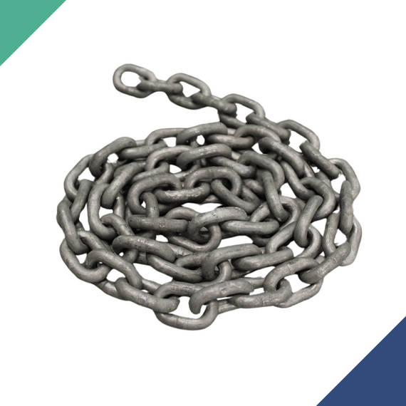 Corrente Galvanizada a Fogo - Calibrada - 6mm - Tam: 1 m