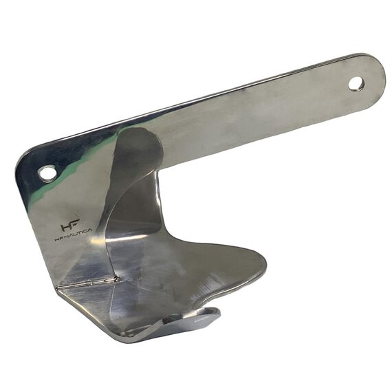 Kit Âncora em Aço Inox Bruce Alfa 2,0kg + Mosquetão Inox + Cabo 8mm 10m + Boia Isopor + Bolsa P Preta