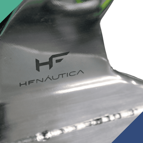 Kit Âncora Alfa INOX 316 C/ Solda - Modelo: Rocna - Tam: 1,4kg + Cabo Trançado + Boia Isopor + Bolsa