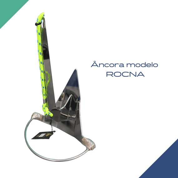 Kit Âncora Alfa INOX 316 C/ Solda - Modelo: Rocna - Tam: 1,4kg + Cabo Trançado + Boia Isopor + Bolsa