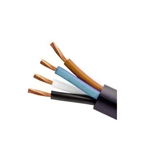 Rolo Cabo PP Cobre Flexível 4 Vias Capa Dupla - Preto - 4 x 1,00mm - 2m