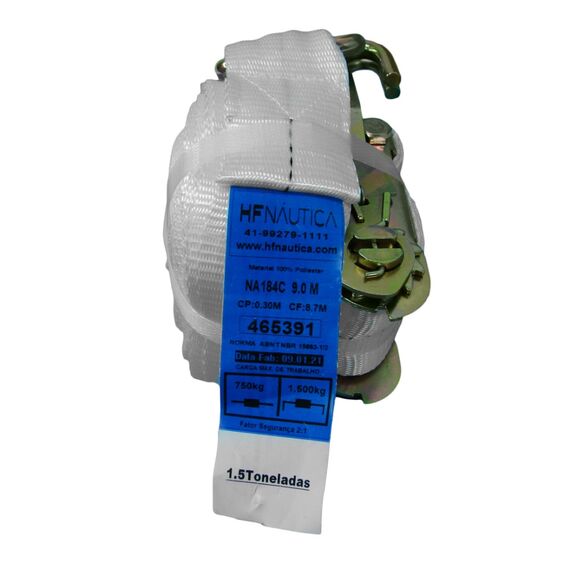 Cinta c/ Catraca p/ Amarração de Cargas em Poliester - 9 metros - 1500 Kgf