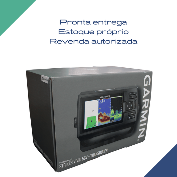 GPS e Sonar Fishfinder Garmin STRIKER 5cv VIVID - c/ Transducer CV20-TM - 010-02551-01