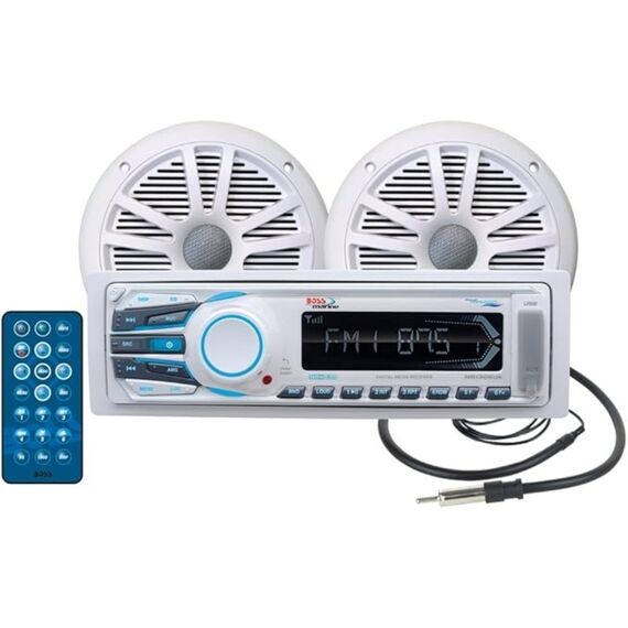 Kit MP3 Solid State MR1306UA + Par Alto-Falante MR6W Marinizado Boss Marine - MCK1306W.6
