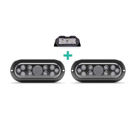 Lanterna p/ Carreta LED Cristal Submergível - 12V - PAR + Luz de Placa - Outliers