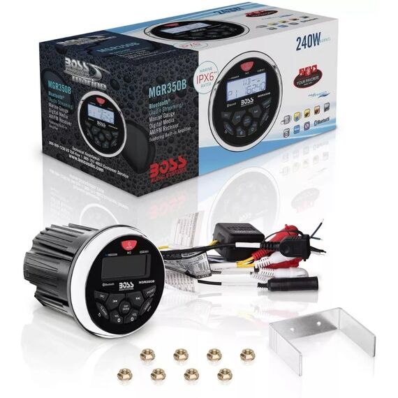 MP3 Multimedia Player Receiver c/ Bluetooth Marinizado Boss Marine - MGR350B