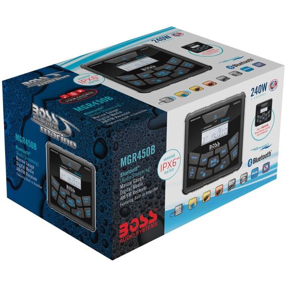 MP3 Multimedia Player Receiver c/ Bluetooth Marinizado Boss Marine - MGR450B