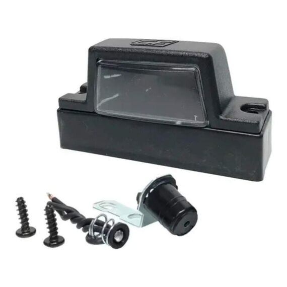 Par Lanterna Canoinha p/ Carretinha Universal Bicolor - Pisca, Meia Luz e Freio + Luz de Placa - 12V - c/ Lâmpadas