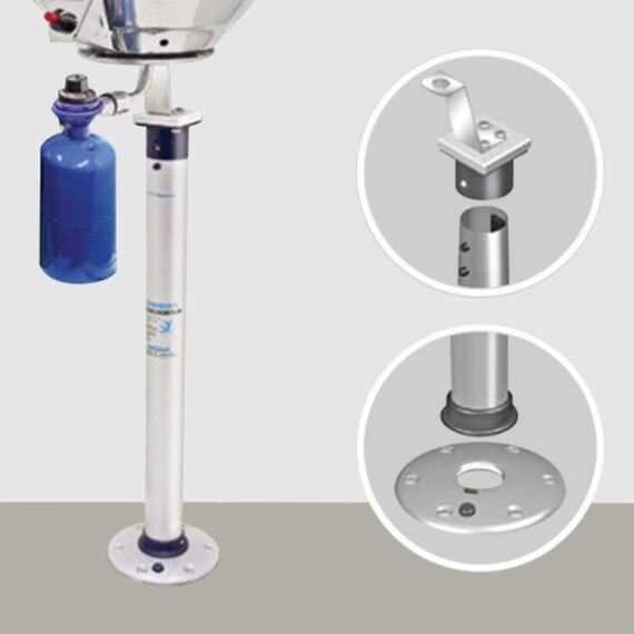 Pedestal Alumínio p/ Deck p/ Churrasqueira / Mesa de Embarcações - Magma