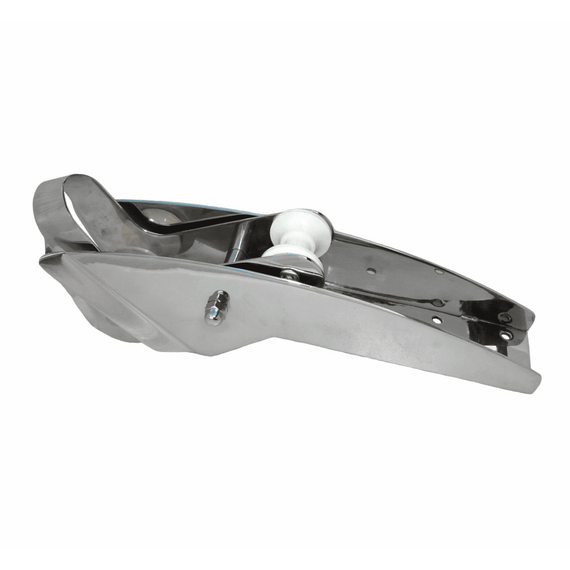 Púlpito de Proa / Lançador de Âncora em INOX Articulado c/ 2 Roldanas Brancas - 40cm