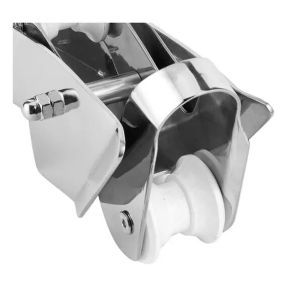 Púlpito de Proa / Lançador de Âncora em INOX Articulado c/ 2 Roldanas Brancas - 89cm