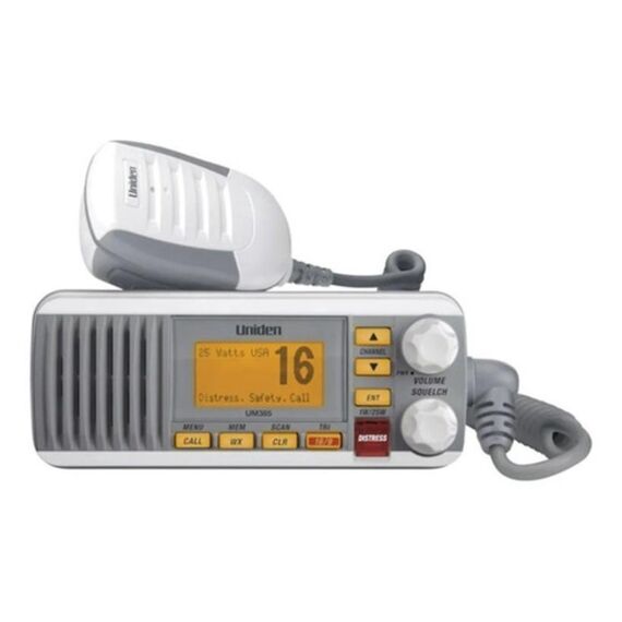 Rádio VHF Marítimo Classe D - Uniden SOLARA UM385 - Branco - Homologado