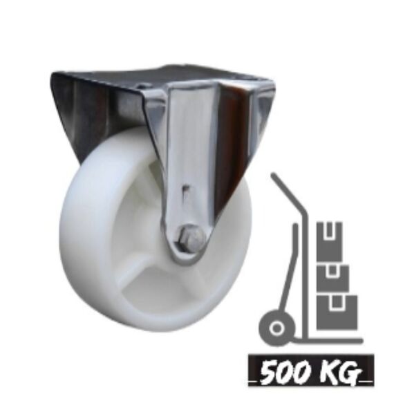 Rodízio Inox 5x2 Base FIXA Reboque Encalhe Carreta Lancha - 500kg