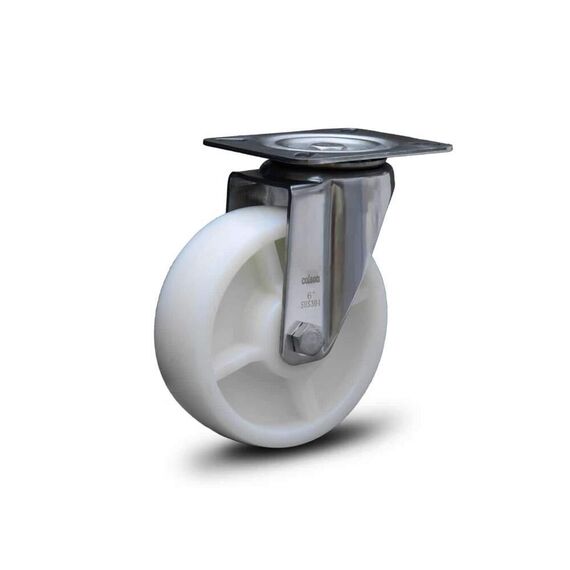 Rodízio Inox 5x2 Base GIRATÓRIA Reboque Encalhe Carreta Lancha - 500KG