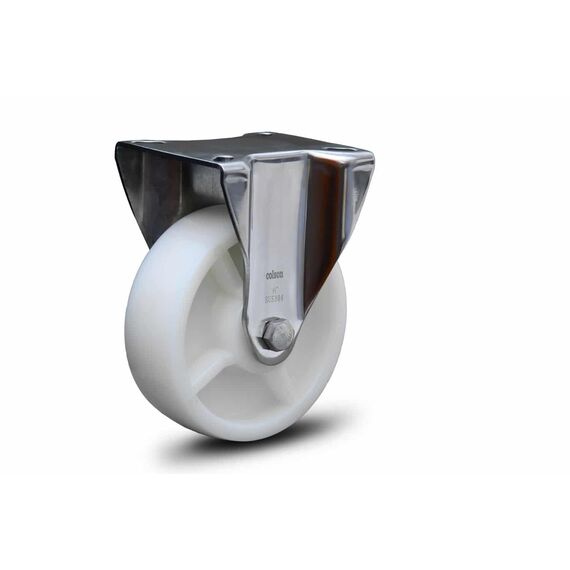 Rodízio Inox 6x2 Base FIXA Reboque Encalhe Carreta Lancha - 600kg