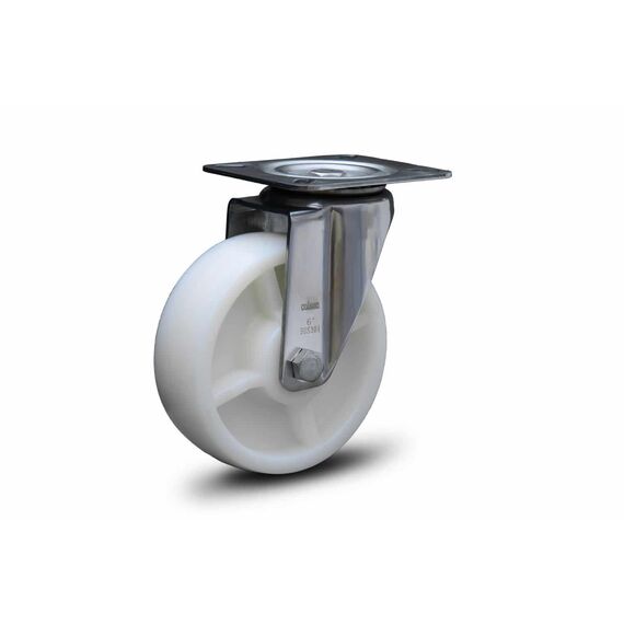 Rodízio Inox 6x2 Base GIRATÓRIO Reboque Encalhe Carreta Lancha - 600KG