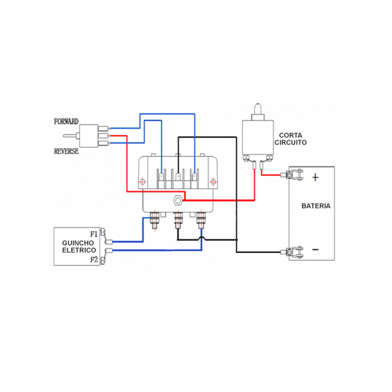 Solenóide p/ Guincho Elétrico de Âncoras - 12v - 4 pinos - 700 a 1.5000W