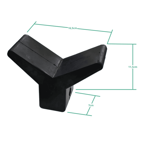 Stopper P/ Carreta Náutica - Bloco de Apoio Y em Borracha