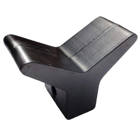 Stopper P/ Carreta Náutica - Bloco de Apoio Y em Borracha + Rolete 80 x 190 mm