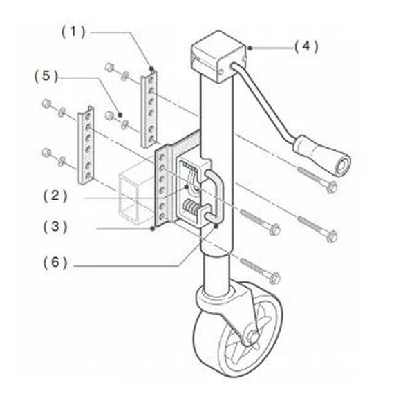 Terceira Roda Carreta Náutica - Roda Simples Escamoteável - Attwood 1000LB