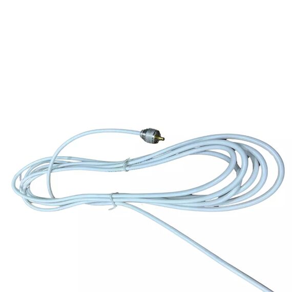 Antena VHF Marítima em Fibra - 1,6 Metros - Ganho Real até 9 dB - Branca - Cabo 7,2m