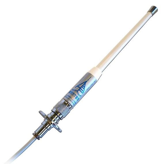 Antena VHF Marítima em Fibra Banten - 0,25 Metros - Ganho Real até 3 dB - Branca