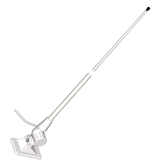 Antena VHF Marítima em Fibra Banten - 1,5 Metros - Ganho Real até 3 dB - Branca