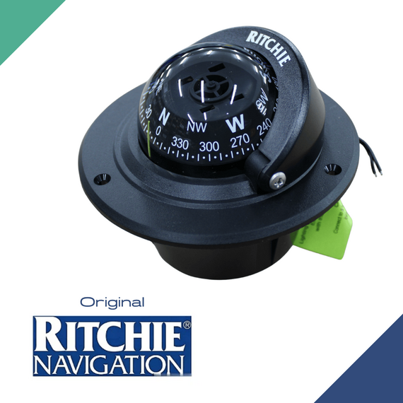 Bússola c/ Base Náutica - C/ Iluminação - Ritchie F50 - Cor: Preta