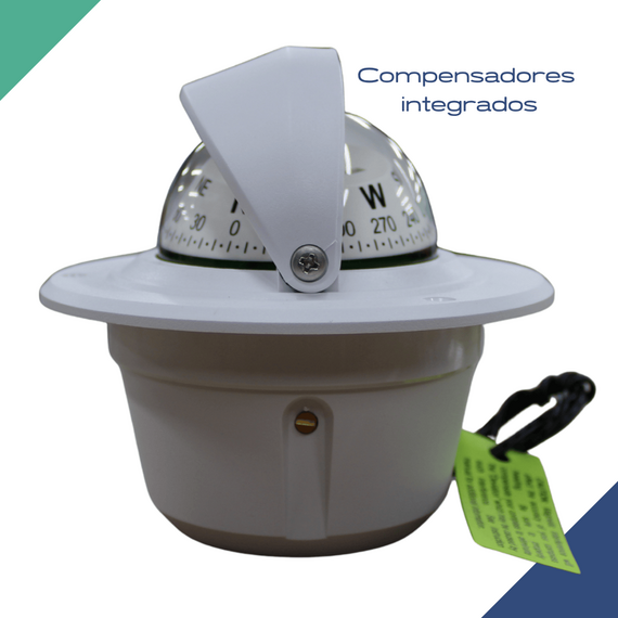 Bússola c/ Base Náutica - C/ Iluminação - Ritchie F50W - Cor:Branca