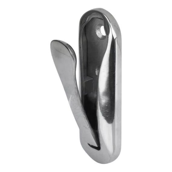 Cabide em Aço Inox p/ Defensa c/ Mola de Retorno (Retrátil) - 25 x 80 mm