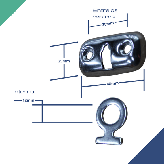 Suporte p/ Defensa em INOX ATTWOOD - 1 un.