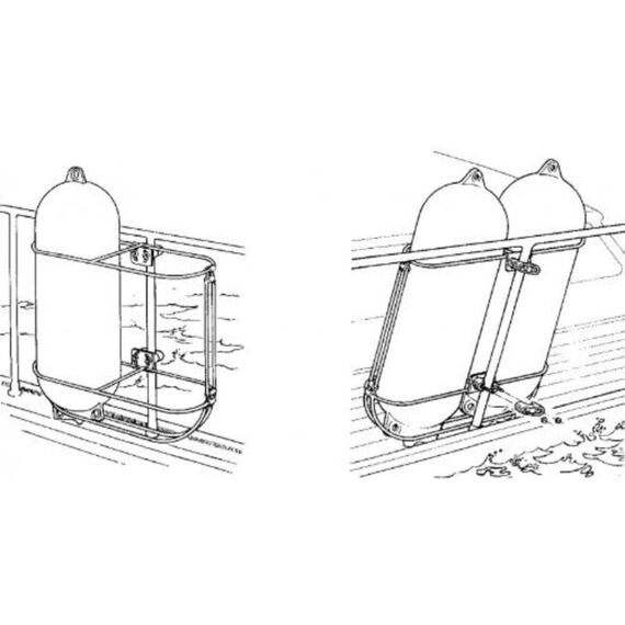 Suporte p/ Guardar Defensas 23 cm p/ 2 un. em INOX